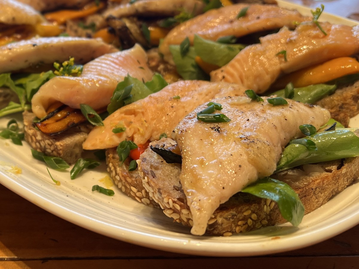 Seared trout pass-arounds